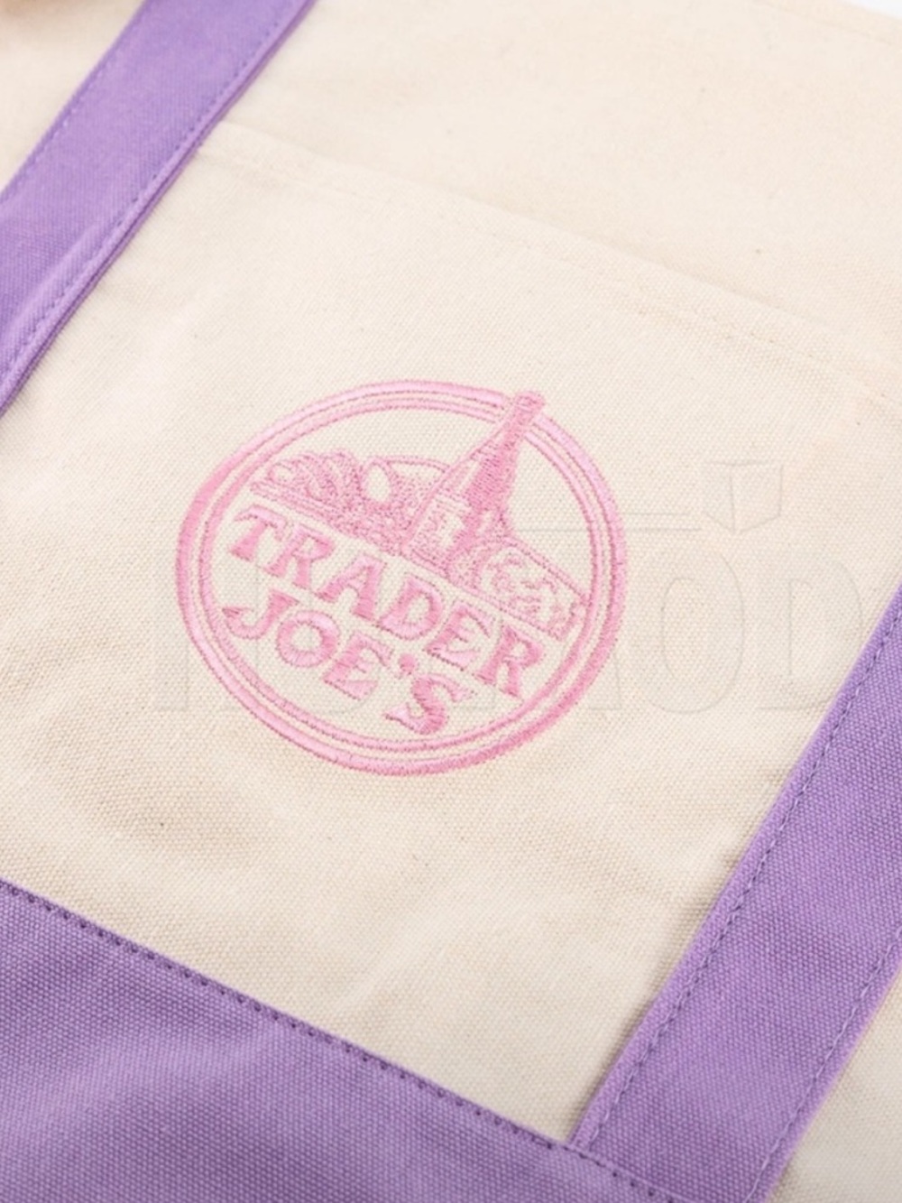 TRADER JOE’S Lavender Tote Bag. Full Size. Brand New - Picture 3 of 7